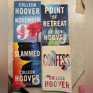 Set of 4 Colleen Hoover books(November 9) (Point of Retreat) (Confess) (Slammed)